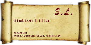 Simtion Lilla névjegykártya